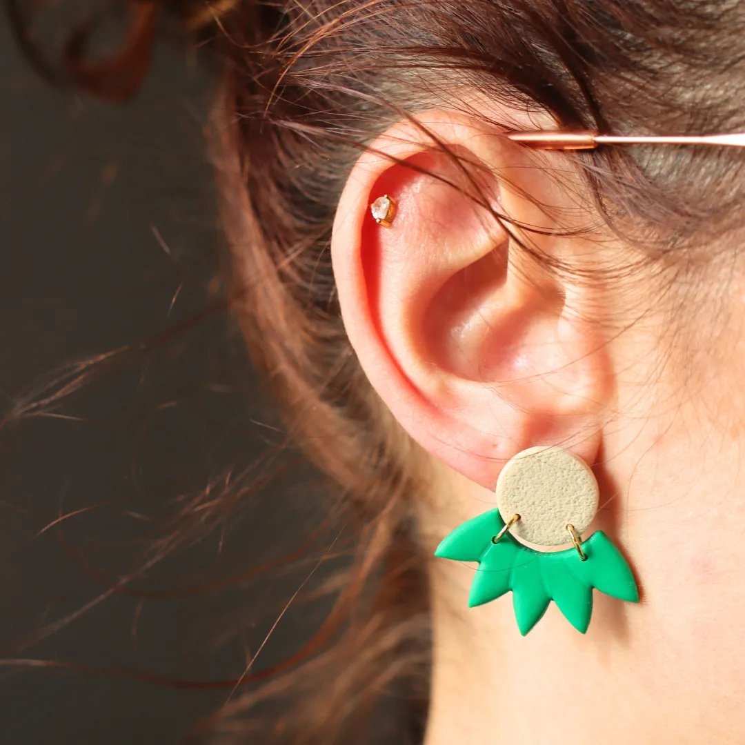 Coquillage Lin naturel & Vert sinople 2