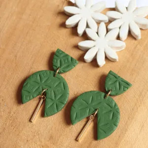 Boucles d’oreilles Sable d’or – Vert avocat – Bijou unique & fait-main