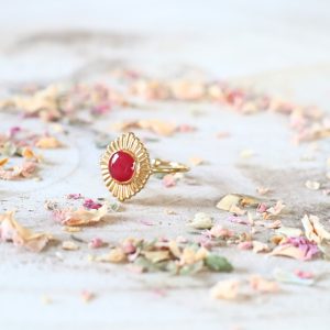 Bague Brindille – Grenat – Bijou unique & fait-main