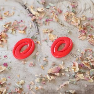 Boucles d’oreilles Embruns – Coquelicot – Bijou unique & fait-main