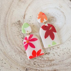 Boucles d’oreilles Soie – Bouquet – Bijou unique & fait-main