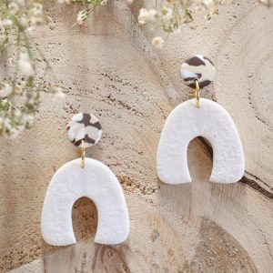 Boucles d’oreilles Arc en ciel – Blanc & Cie – Bijou unique & fait-main
