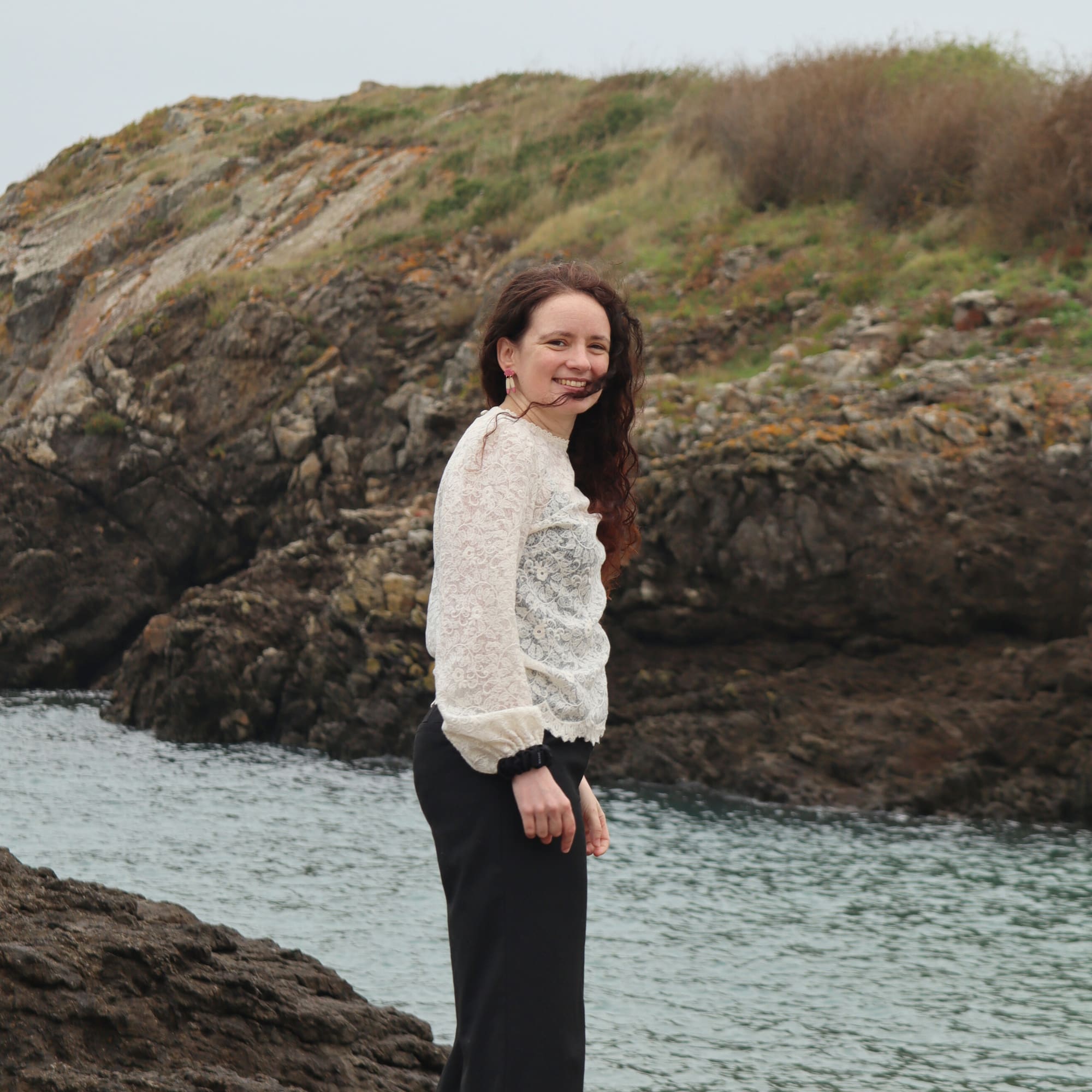 Boucles Brume Rose bruyère & Lin