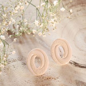 Boucles d&rsquo;oreilles Embruns – Lin – Bijou unique & fait-main