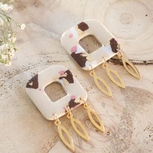 Boucles d’oreilles Salicorne – Lin & Cie – Bijou unique & fait-main