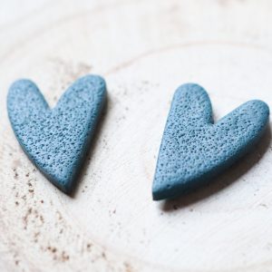 Boucles d’oreilles – Coeur Vert sapin – Bijou unique & fait-main