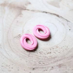 Boucles d’oreilles – Embruns – Rose flashy – Bijou unique & fait-main