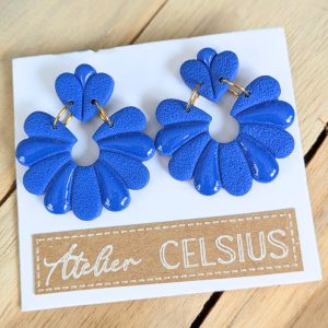 Boucles d&rsquo;oreilles Bleu – Bijou unique & fait-main
