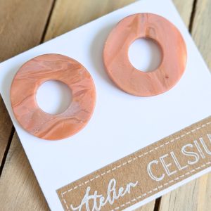 Boucles d&rsquo;oreilles Anneau Caramel – Bijou unique & fait-main